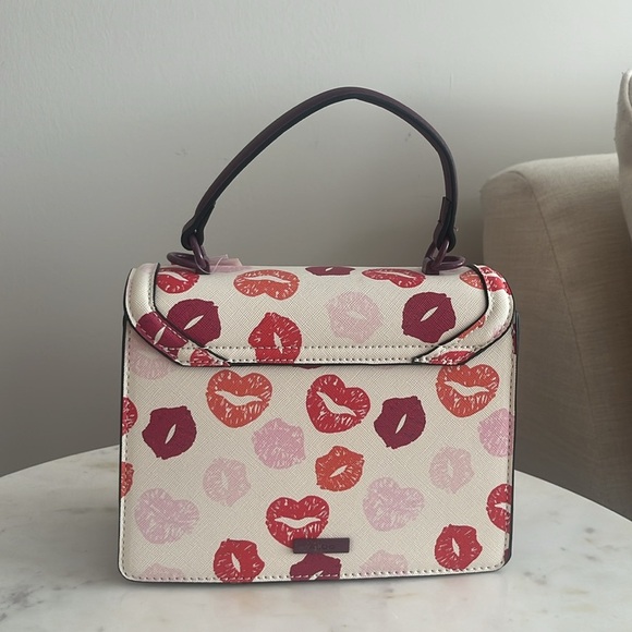 NWT ALDO Valentines Kisses Satchel Crossbody  Bag White Pink Purple - Picture 3 of 12
